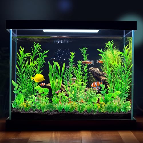CousDUoBe 30pcs Fish Tank Accessories Aquarium Decorations Green Plants, Fish Tank Decor, Aquarium Decor Plastic Plants - size: 30Pack (2inch to 12.3inch)