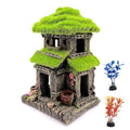 M2cbridge Aquarium Decorations Fish Hideout House Betta Cave with Green Lifelike Moss (Style 3) - style: Style 3