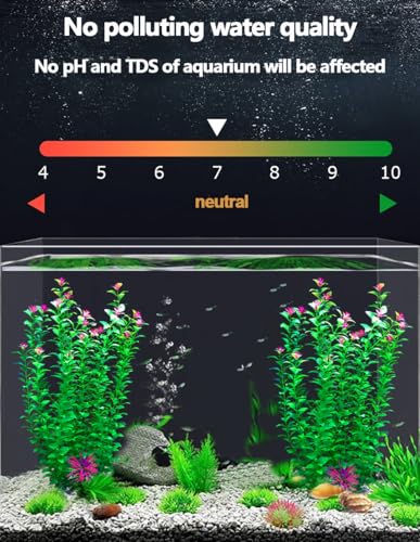 2 pcs Aquarium Decor Plants 21 Inches Extra Large Artificial Plastic Fish Tank Plants with Flowers, Tall Fish Tank Decoration for Betta Fish Tank - color: Grass Green
