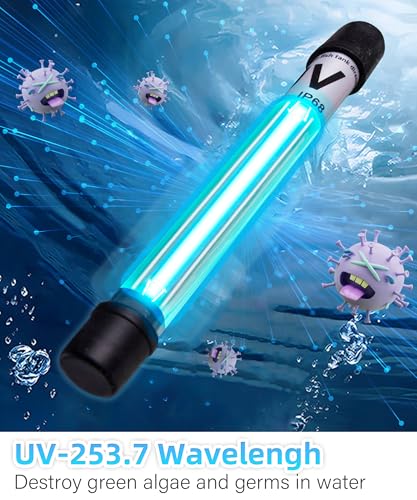 COOSPIDER Aquarium Filter U-Very Suitable for 10-45 Gallon Tank, 158GPH Small Fish Tank Filters for Green Control, Powerful Internal Submersible Pump for Turtle Tank, Air Supply & Oxygen Enhancement - size: CTUV-H4F (10-45Gallon)