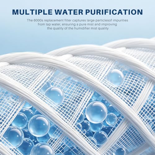 8-Pack 6000S Humidifier Wick Filter Replacement for LEVOIT Superior 6000S Smart Evaporative Humidifier, Effectively Capture Large Particles and Minerals,Extends Filter Life up to 6 Months - color: 6000s-8 Pack