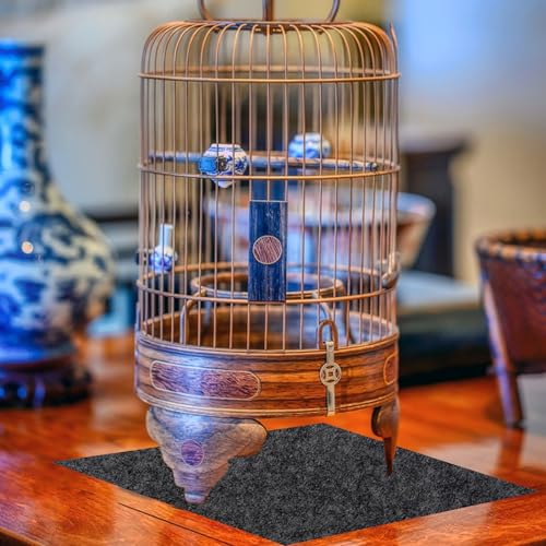 Large Bird Cage Mat, Under Pet Cage Mat for Bird Cages, Reptile Aquariums, Dog Kennels, Absorbent/Waterproof Felt Mat with Non-Slip Backing for Hard Floors and Surfaces (30x36 Inch) - size: 30x36 Inch