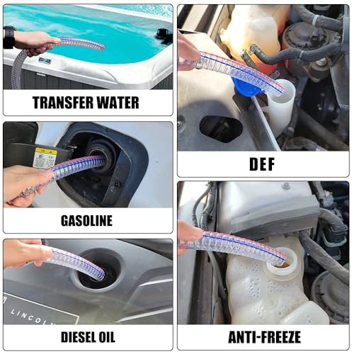 8.2FT 5/8" Heavy Duty Siphon Hose - Gerguirry Self-Priming Jiggler Pump for Boats, ATVs & Tractors Copper Nipple w/Metal Buckle, Fuel Transfer Tube for Gasoline Fuel Gas - size: 5/8"ID x 1Pcs