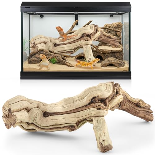 Janinka 10-12" Length Large Wood Reptile Branch for Bearded Dragon Driftwood Reptile Climbing Habitat Decoration for Terrarium Tree Trunk Ornament Gecko Frog Chameleon Spider - size: 10-12"