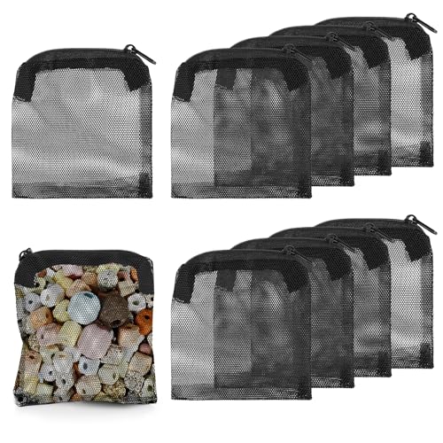 Tucnoeu 10Pcs Media Bags for Aquarium Fine Mesh Bag Aquarium Filter Media Bags with Plastic Zipper Suitable for Activated Carbon, Filter Stones, Ceramic Rings (4 x 4 inches) - size: 4 x 4 inches