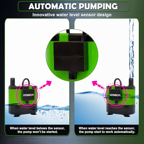 Automaitc Condensate Pump Small Sump Pump For Air Conditioner Dehumidifier Swamp Cooler Pump Evaporative Air Cooler Green-2 - size: Medium (5.1FT 280GPH)