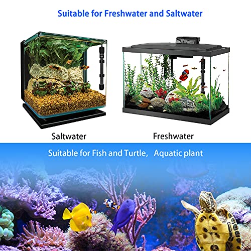 YOFOTHS Adjustable Mini Aquarium Heater 10-20 Gallons Submersible Small Fish Tank Heater 100W Digital Display Thermostat External Temperature Controller (100W) - size: 100W