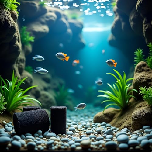 5Pcs Black Aquarium Filter Sponges,Aquarium Pre-Filter Sponges Filter Intake Sponge Strainer Foam Guard Cover Aquarium Filter Accessories for Freshwater and Saltwater Fish Tank（L