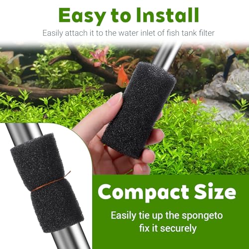 12PCS Pre Filter Sponge, 0.8" Aquarium Filter Sponge Aquarium Intake Sponges Replacement AquariumSponges Foam Roll for Fish Tank
