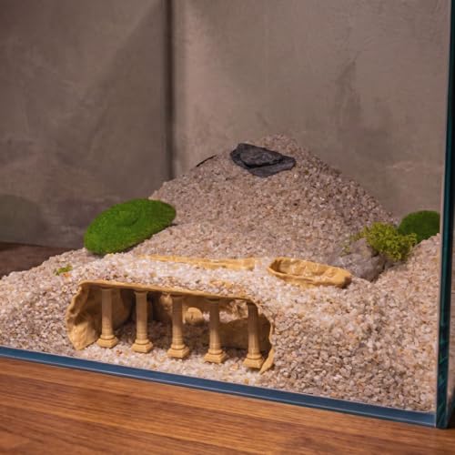 Roman Column Aquarium Cave, 3D Print Fish Hideout for Aquarium Fish Tank Decor, for Viewing Shrimp, Betta Fish, Corydora, Catfish, Pleco (Black, M) - color: Black, size: Medium