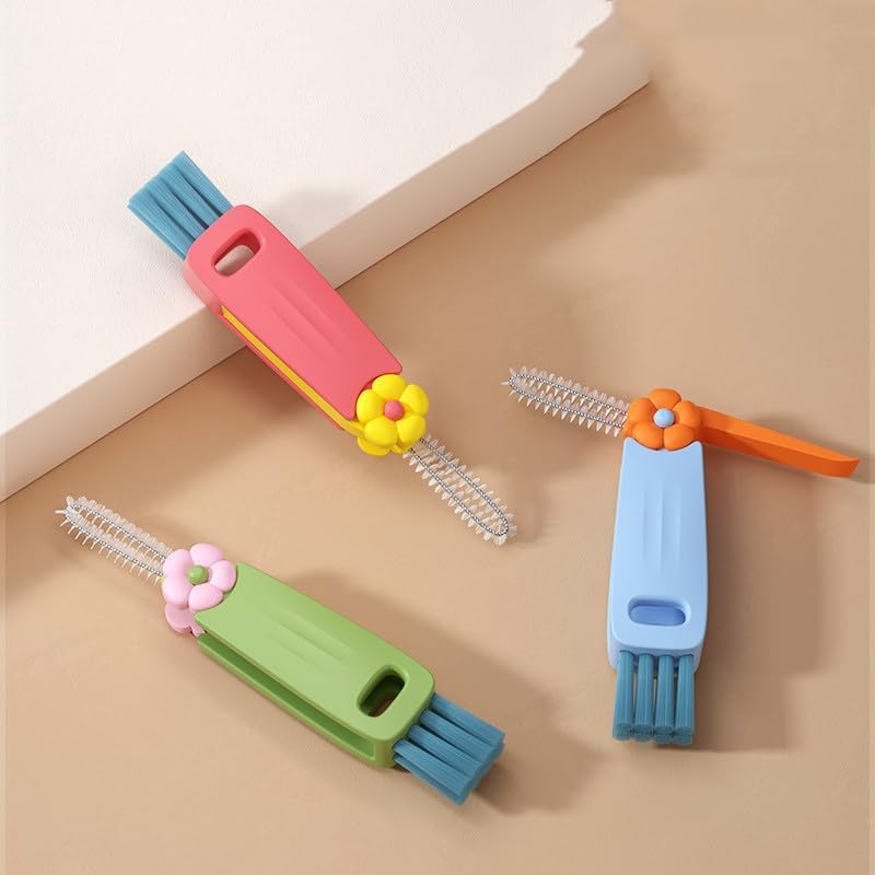 3 in 1 Cup Lid Cleaning Brush, 2024 Upgrade Crevice Cleaning Brush Set for Baby Bottle Gap Tight Spaces Cup, 3 in 1 Multifunctional Cleaning Brush Portable Cup Lid Cleaner with Brush (B1) - color: B1
