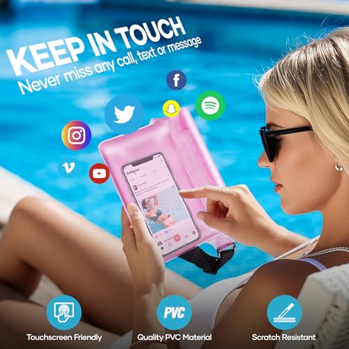 Waterproof Fanny Pack for Women, Waterproof Pouch for Phone Passport Purse, Beach Accessories Dry Bag, Floating Water proof Bags for Cruise Ship Travel Water Park Boating Fishing Diving Kayaking Pool - color: Red & Black