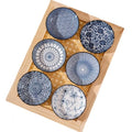 6 Pack 3 oz Cute Japanese Soy Sauce Dish Small Dipping Sauce Bowls Ceramic Sushi Dipping Bowls for Sushi,Side Dish,Ketchup,Dips,Condiment,Snack,BBQ Party - color: cyan blue