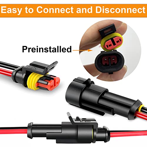 18 AWG 4 Pin Connector Waterproof Wire Connectors 4 Pin Automotive Electrical Connectors Quick Disconnect 4 Wire Connectors with 18 Gauge Wire (10 Kits) - color: 4 pin 10 sets, size: 18 AWG