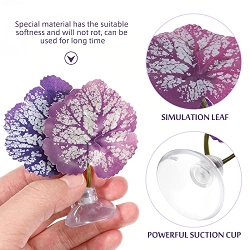 iplusmile Aquarium Leaf Hammock with Suction Cup Fish Tank Decoration Realistic Simulated Aquatic Plant Resting Spot for Betta Fish Stress Relief