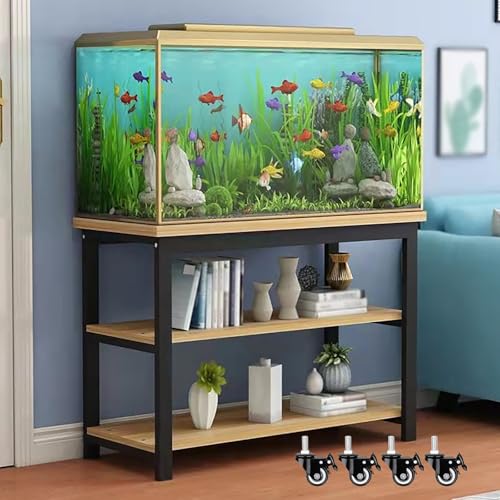 Multi-Tier Aquarium Stand | Rolling Pet Storage Cabinet | Durable Turtle & Reptile Holder | Versatile Fish Tank Shelf Organizer | Space-Saving Rack Solution - color: #2, size: 50x30x74cm/19.7x11.8x29in