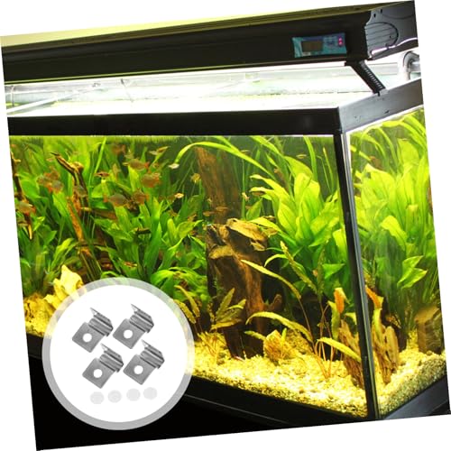 UKCOCO 4pcs Fish Tank Glass Cover Brackets Aquarium Support Clips for Secure Lid Holding Easy Installation for Fish Tanks