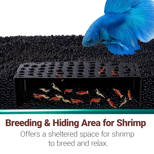 2Pcs Shrimp Hide Cave, Aquarium Shelter, Shrimp Tank Accessories, Fish Tank Decorations (Black) - color: Black