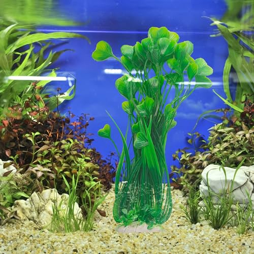 2Pcs Plastic Fish Tank Plants, Extra Large Artificial Aquarium Plants, Tall Seaweed Decorations, Realistic Aquatic Decor for Freshwater and Saltwater Aquarium(Green)