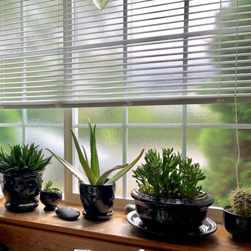Privacy Window Film Decorative Water Glass Sliding Door Tint Static Cling Etched Crystal Cover No Glue Removable Anti UV Heat Control Decal Contact Paper for Home Office,17.5x78.7in. - color: Crystal, size: 17.5''x78.7''