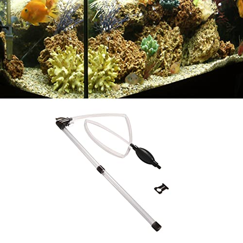 Aquarium Water Changer Manual Mini Fish Tank Siphon Gravel Vacuum Cleaner for Water Changing and Filter Sand Cleaning Durable PVC Material Suitable for All Fish Tanks