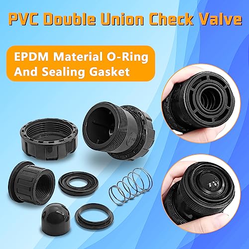 3/4in NPT PVC Spring Check Valve, UPVC Swing Utility Water One Way Check Valve, Sch80 Pool Ball Check Valve for Backflow Prevention - size: 3/4''NPT