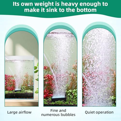 hygger Air Stone for Aquarium: High Dissolved Oxygen Diffuser Kit for Freshwater or Saltwater Fish Tank and Hydroponic Hydroponics Air Pump- 1.5W x 2L Inch 2PCS Air Bubble Stone - size: 2INCH-2PCS