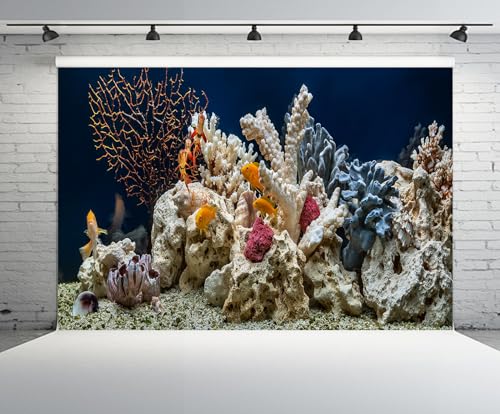 CHNYWORK 118x78 Inches Undersea Aquarium Tapestry Wall Hanging Fish Tank Underwater Coral Tropical Fish Background for Living Room Bedroom Aesthetic College Dorm Wall Hanging Decor - size: 118''x78''