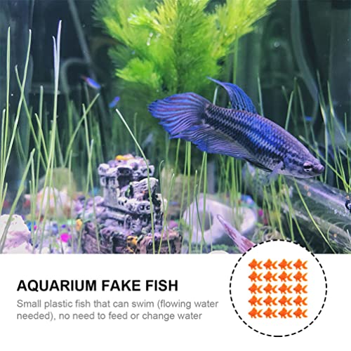 POPETPOP Dining Table Decor 50Pcs Artificial Goldfish Ornament Mini Fish Model Moving Floating Fake Ocean Animal Figurines for Aquarium Tank Decorations Net Decorative