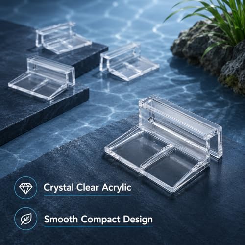 10 Pack Transparent Aquarium Lid Clips 6.3mm Aquarium Cover Bracket Rimless Fish Tank Glass Cover top Support Acrylic and Glass Aquariums top Clips Aquariums Hood Holder Plastic Fish Tank Covers