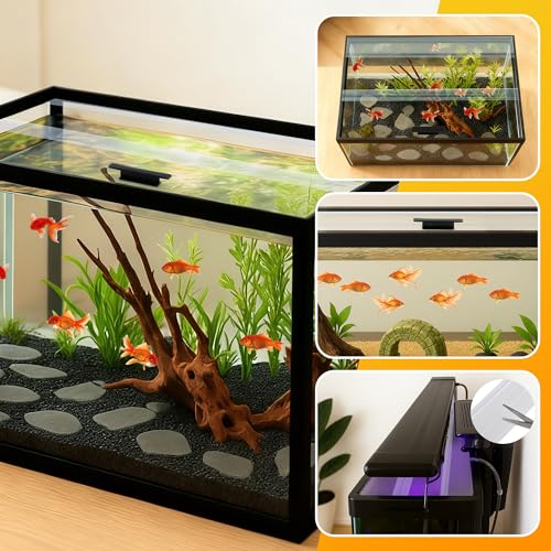 1PCS 23.07x11.69in Tempered Glass Canopy,Aquarium Fish Tank Hoods FITS for 15/20/55-Gallon Aqueon All Glass Marineland Perfecto Aquarium Fish Tank - size: 1PCS-23.07x11.69in