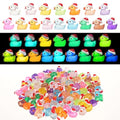 160 Pcs Mini Christmas Resin Ducks Luminous Tiny Ducks Little Glow in The Dark Plastic Ducks for Micro Landscape Garden Aquarium Décor Dollhouse Accessories DIY Craft Slime Making Xmas Decoration