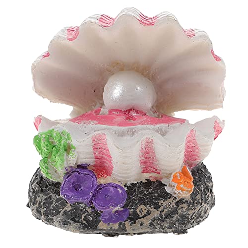 POPETPOP Aquarium Decoration Bubble Pearl Shell Fish Tank Ornament with Air Stone Compatible for Oxygen Pump 2.76X2.17X2.17 Inch Aquarium Landscape