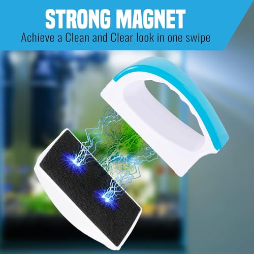 Magnetic Scrubber for Aquarium Fish Tank, Scratch-Free Glass Scraper, Keep Hands Dry, Non-Slip, Self-Floating Strong Cleaning Magnet, Aquarium Cleaner for Acrylic Tanks