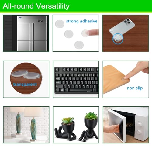 Glass Table Top Anti Slip Pads - Furnigear 3/4" Glass Table Top Bumpers Grippers Non Slip Sticker Self Adhesive Rubber Pad Feet for Cutting Board, Furniture, Laptop, Under Glass - Round Clear 36 Pcs - size: Big Round 36pcs