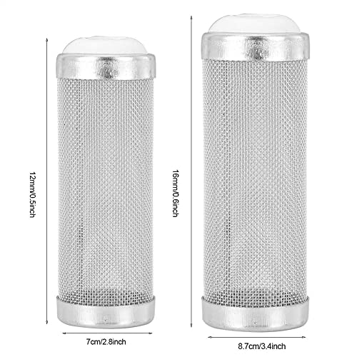 Joyzan Aquarium Filter Inflow Inlet Mesh, Stainless Steel Intake Shrimp Guard Protector Cover Screen Metal Fish Tank Prefilter Tube Strainer Net Protecting Basket Media Accessory 16mm 5Pcs Silver