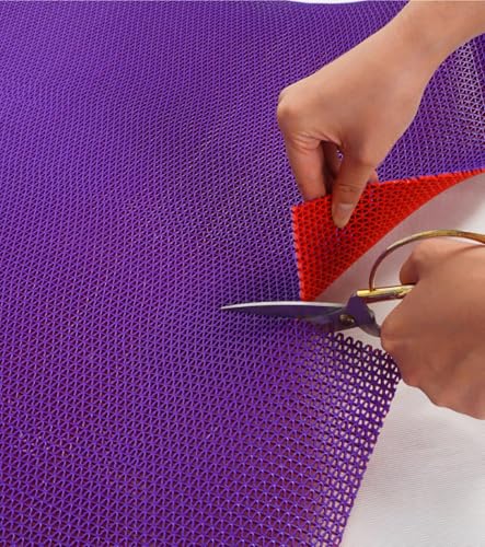 PVC Drainage Floor Mat Non-Slip Commercial Wet Area Mat for Outdoor and Indoor Restaurant Kitchen Bar Swimming Pool Splash Matting Water Drain Flooring Mat (Purple and Red, 3FTX11FT) - color: Purple and Red
