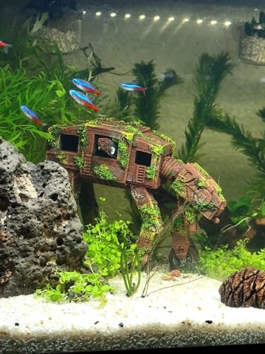 at-at Walker Aquarium Decorations Cool Fish Tank Decorations ATAT Walker Aquarium Decor Aquarium Castle Decor Betta Fish Hide Cave Ornament war Aquarium Decor