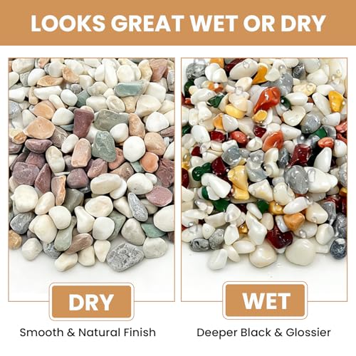 3/8 Inch Polished Decorative Pebbles, River Rocks for Indoor Plants, Succulents, Planters, Vases, Fish Tank, Aquarium Gravel & Landscaping, Mixed Color, 12LB - color: Colorful, size: 12LB
