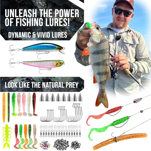 PLUSINNO Fishing Backpack with Floating Fishing Net, Tackle Boxes, Waterproof Sling Tackle Bag For Fish Gear With Rod Holder, Gifts for Men - color: Fishing Backpack With Fishing Net