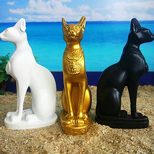 Egypt Bastet Cat Decorations Statue Aquarium Ancient Egyptian Fish Tank Reptile Turtle Lizard Spider Tanks Terrarium Temple Decor Ornament Pet Black - color: Bastet Black