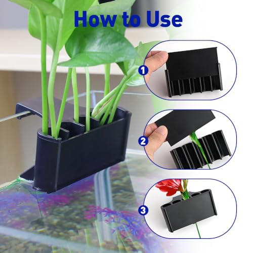 Aquarium Plant Holder，Plastic Fish Tank Plant Holder，Hanging Aquarium Planter Cup for Fish Tank Live Plants - color: Long