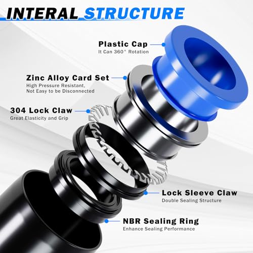 Air Line Tubing Kit, 3/8" OD DOT Air Line 50 FT(15 m) SAE j844 PA Nylon Air Hose Tubing and Push to Connect Fittings for Air Brake System Or Fluid Transfer, 29 Pcs Compressed Accessories Kit