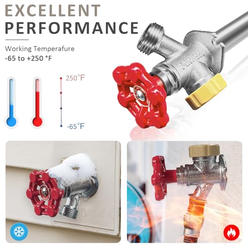 12inch Anti-Siphon Frost Free Sillcock, No Lead Brass Frost Proof Outdoor Faucet Bib with Backflow Preventer, 1/2" Push-to-Fit Connector X 3/4 Inch Hose Bibb Frost Free Spigot - style: 12 in Anti-Siphon Frost Free Sillcock