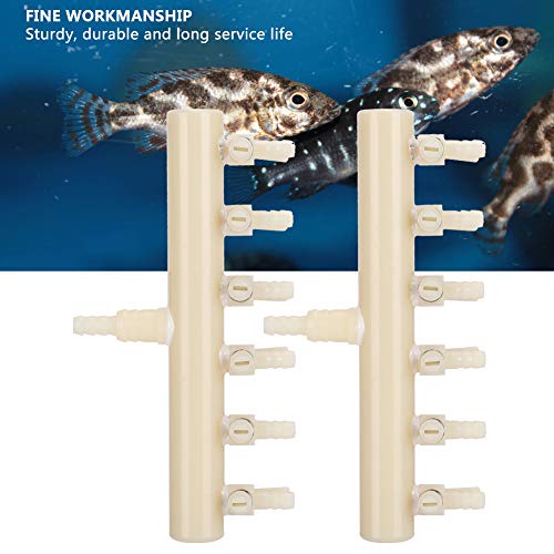 2PCS Aquarium Air Control Lever Valve, Distributor Splitter Pump Accessories Set Plastic Easy Aquarium Air Pump Special Splitter Valve with Diverter Adjustable S(6 Heads) - color: 6 heads