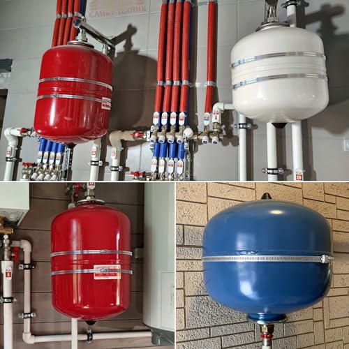 ZhouDaShu Expansion Tank Mounting Bracket for Hot Water Heater,Thermal Expansion Tank Holder with 2 Earthquake Straps,Support 5-Gallon Hot Water Tanks up to 13 inches in Diameter-1 Set - color: 1 Sets