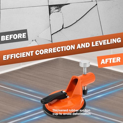 2 Pcs Adjustable Height Setter, Countertop Leveling Tool with Heavy Duty Rubber Suction Cup Clamps, Floor Gap Fixer, Flooring Alignment Tool for Tile, Floors Gap Fix and Seam Leveling (A) - color: A