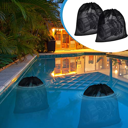 Windyun 4 Pcs 24 x 24 Inch Pump Barrier Bag, Large Pond Pump Filter Bags, Black Nylon Mesh Pond Filter Media with Drawstring for Aquarium Filtration Biological Outdoor Swimming Pool