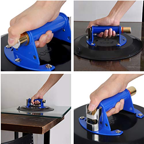 IMT 12" Strong Glass Suction Cup Vacuum Glass Lifter with Metal Handle and Brass Pump, Heavy Duty Industrial Suction Plate for Granite & Glass Lifting Car Window Replacement - size: 12"