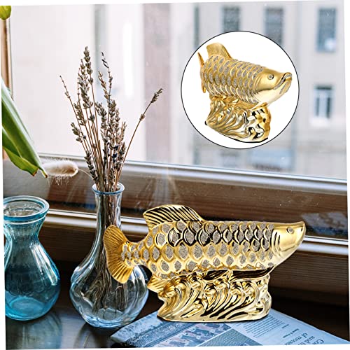 BESPORTBLE Unique Desktop Fish Adornment Ceramic Craft Fish Tank Décor Adornment Scene